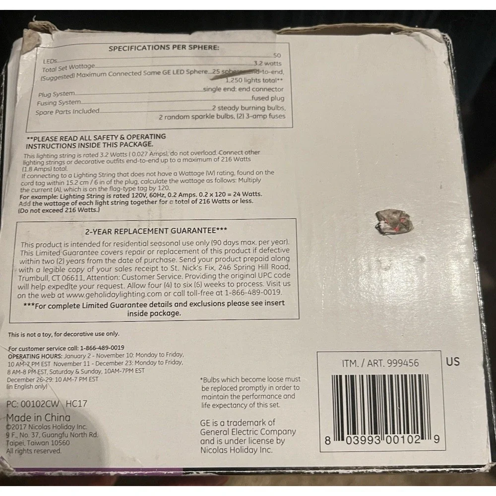 GE 3 Pack LED Spheres Lights Warm White Energy Smart Sparkle New Open Box Works!
